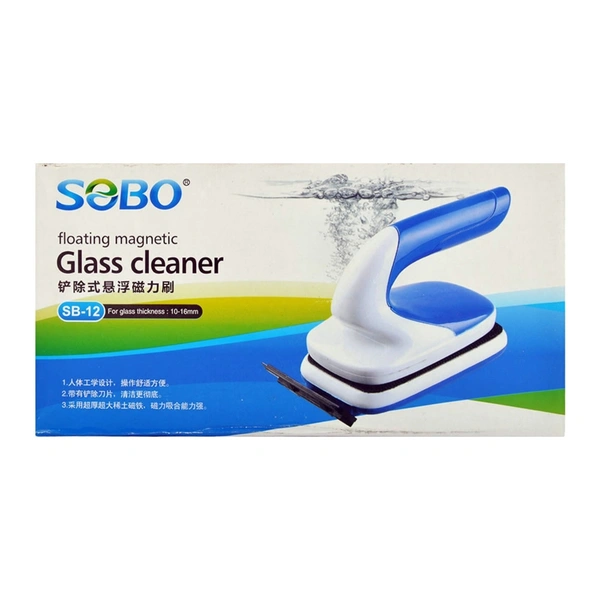 SOBO Aquarium Magnetic Glass Cleaner|For Glass Thickness:10mm-16mm|Model: SB-12 