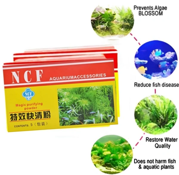 NCF Magic Purifying Powder | Aquarium Cloudness Remover | 5 Pouch in 1 Pack
