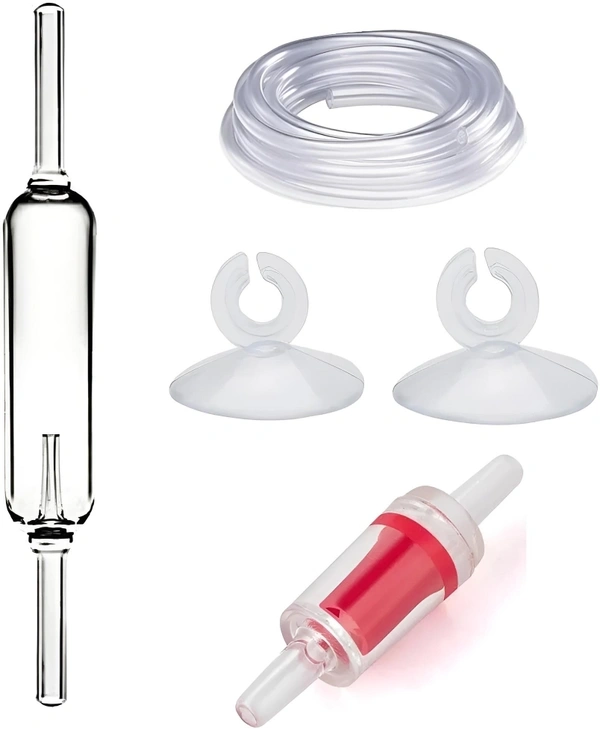 CO2 Bubble Counter With 2m Pipe, Suction Cup And Check Valve