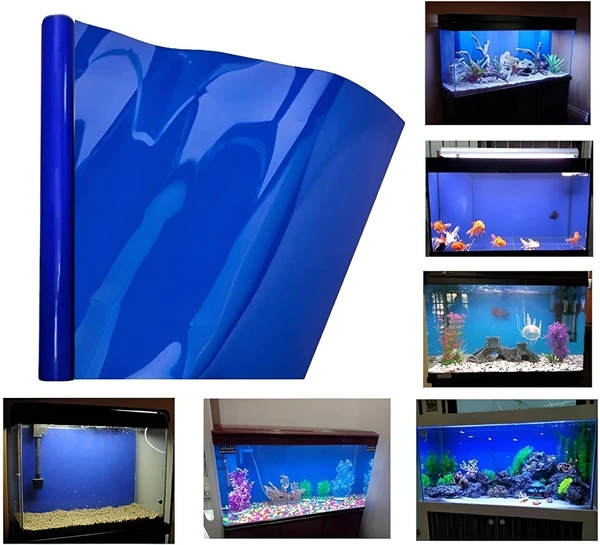 Blue Vinyl Paper 4 Sq. Feet(2/2) For Wrapping Aquarium Background | Height: 2 Feet