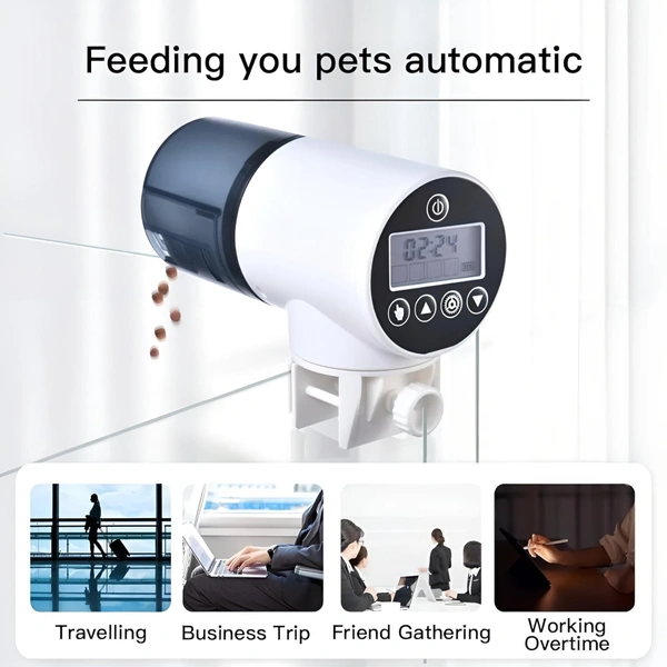 Digital Automatic Fish Feeder With LCD Display| Food Dispenser| Fixed Time Wise Fish Feeder
