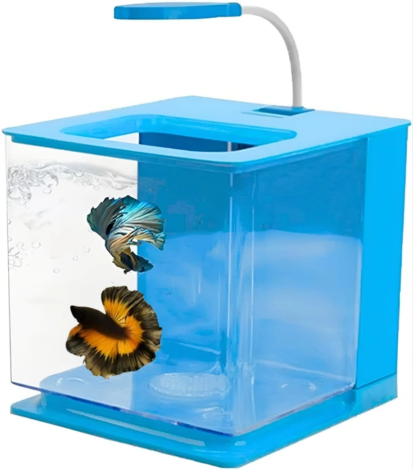 Imported Betta Fish Tank With Light and Filter| Fighter Fish Tank| Small Fish Tank| Nano Fish Tank| BL-06|Capacity:2.5 Liter
