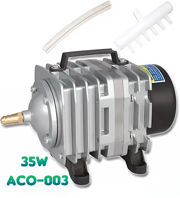 ACO-003 35W Electromagnetic Air Pump - Industrial High-Pressure Oxygen Compressor & Aerator for Large Aquariums, Fish Farms, and Hydroponics