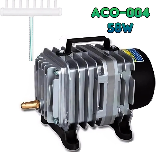 ACO-004 58W Electromagnetic Air Pump - High-Performance Aerator for Large Aquariums, Ponds, and Commercial Fish Farms