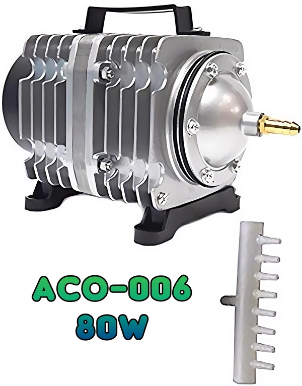 ACO-006 80W Electromagnetic Air Pump - Industrial-Grade Oxygen Compressor & Aerator for Large Scale Ponds, Fish Farms, and Hydroponics
