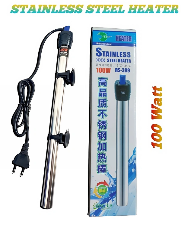 100W Stainless Steel Aquarium Heater | Automatic Submersible Fish Tank Water Heater