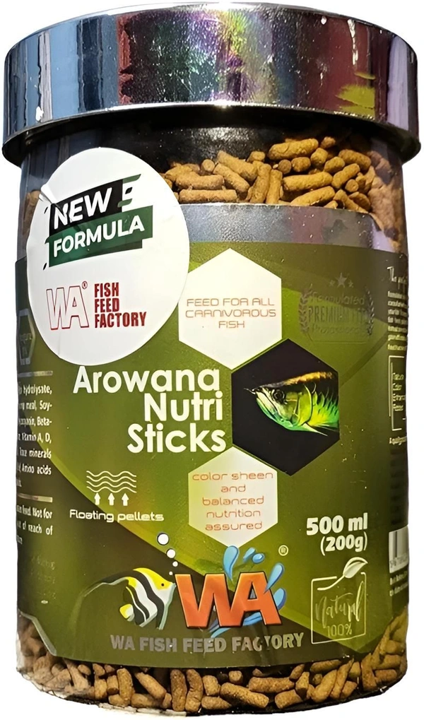 WA AROWANA NUTRI STICKS | FOOD FOR AROWANA FISH | 200GM/500ML 