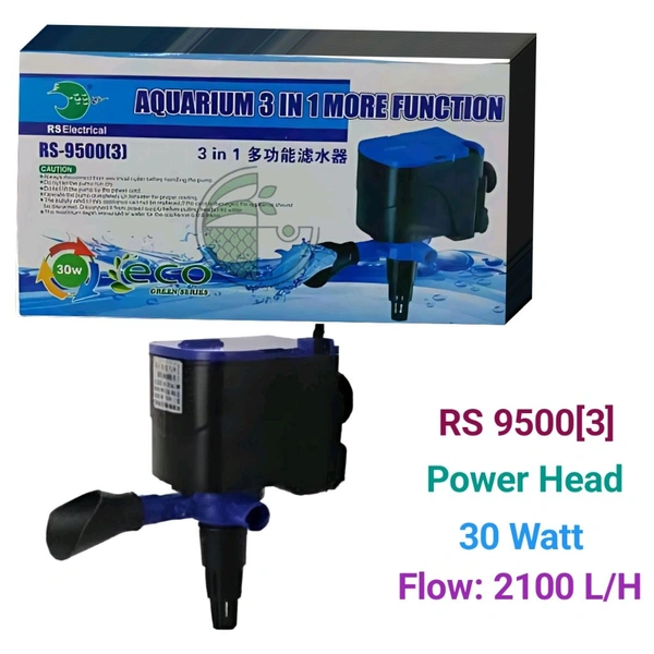 RS-9500[3] Aquarium Power Head – 30W | 3-in-1 Multi-Function Filter | 2100 L/H High Flow Pump