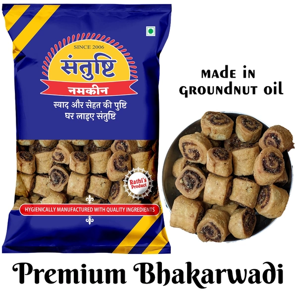 Santushti Namkeen Garlic Bhakarwadi made in groundnut oil, 250 gms - 250 gms