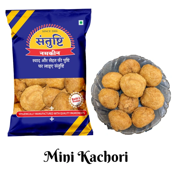 Santushti Namkeen Mini Kachori,Hing Flavour, 200 gms, Crispy and mouth watering - 200 gms