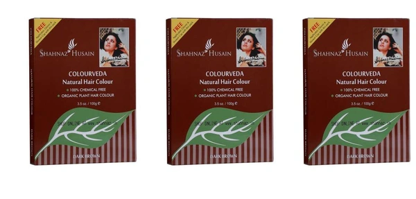 Shahnaz Husain Colourveda Natural Hair Colour - 100Gm (Dark Brown) (Pack of 3) - 300gms