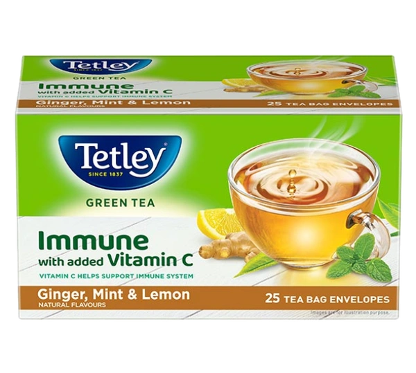 Tetley Green Tea Ginger Mint & Lemon - 25S