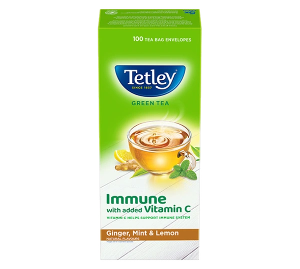 Tetley Green Tea Bags Ginger, Mint & Honey - 100 Pieces