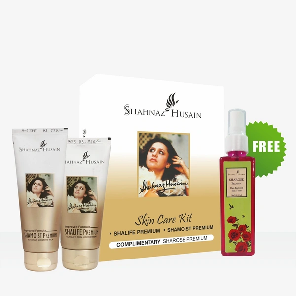 Shahnaz Husain Skincare Kit Premium (Shalife Premium 60GM + Shamoist Premium 60GM) – Free Sharose Premium 100GM
