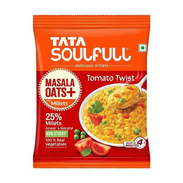 Tata Soulfull Masala Oats+ Tasty Snack With Millets - Tomato Twist - 38GM