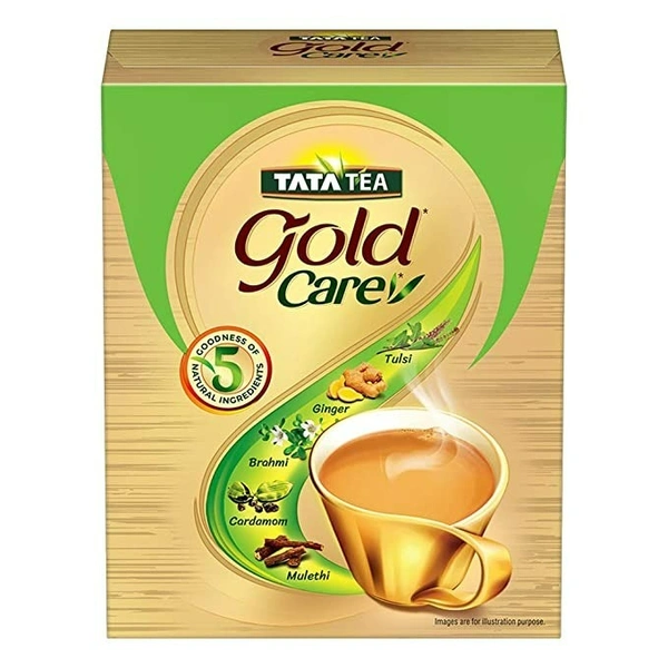 Tata Tea Gold Care Rich In Taste, Goodness Of Elaichi, Ginger, Tulsi, Brahmi & Mulethi, Black Tea - 250GM