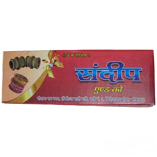 Sandip Bangles - Red, 2/8, 1 Box = 24 Bangles