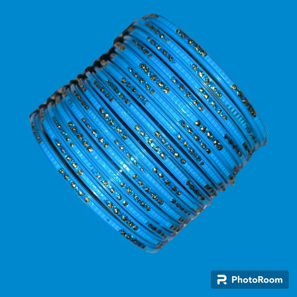 Sandip Bangles - Firozi, 2/2, 1 Box = 24 Bangles