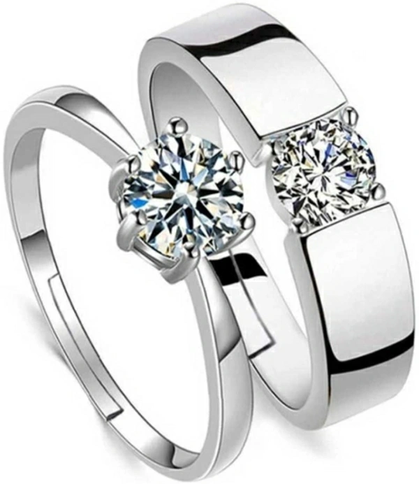 Couple Ring - Ring Size Adjustable, silver