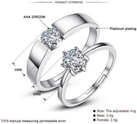 Couple Ring - Ring Size Adjustable, silver