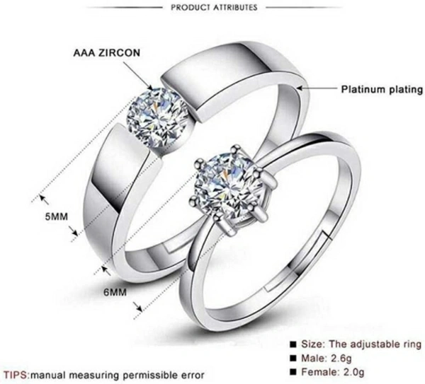 Couple Ring - Ring Size Adjustable, silver