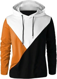 Eyebogler Color Block Men Hooded Neck Multicolor T-Shirt - Black-White-Indigo Royal, L