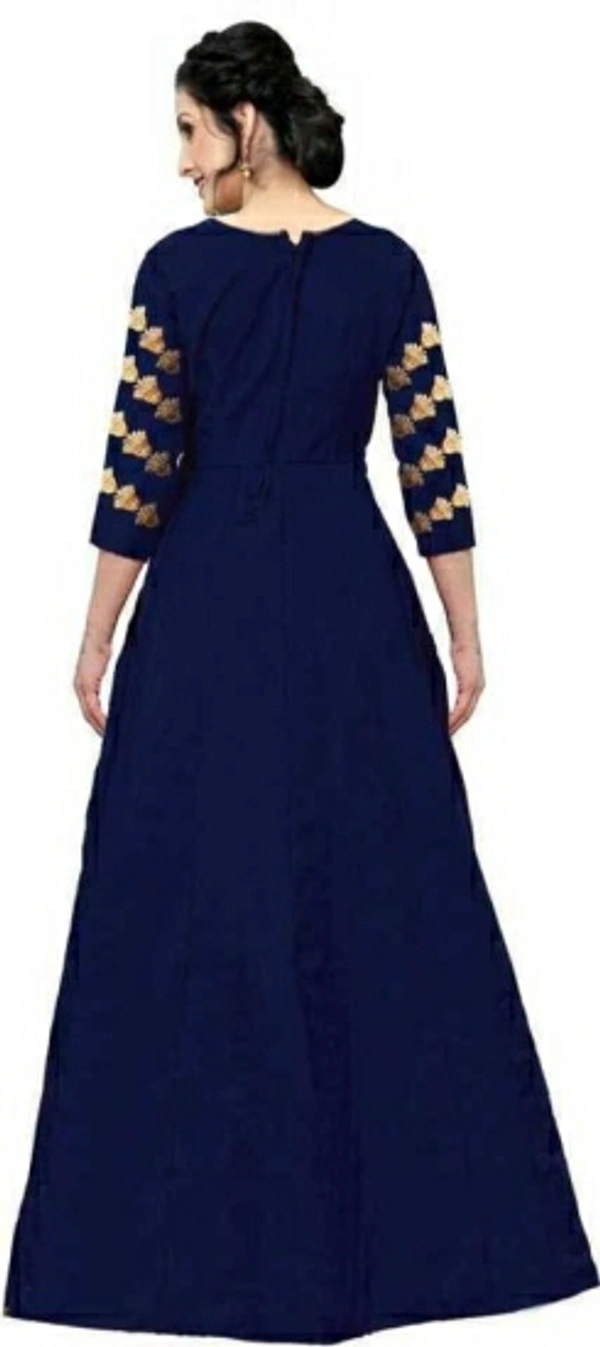 Santokba Satin Embroidered Salwar Suit Material - Blue, Red