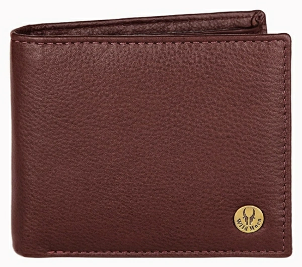 WILDHORN Men Formal Brown Genuine Leather Wallet - Brown