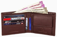 WILDHORN Men Formal Brown Genuine Leather Wallet - Brown