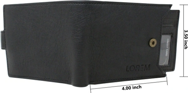 LOREM Men Casual Black Artificial Leather Wallet - Black