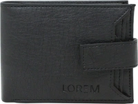 LOREM Men Casual Black Artificial Leather Wallet - Black