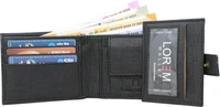 LOREM Men Casual Black Artificial Leather Wallet - Black