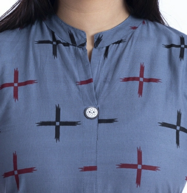 Bachuu Women Printed Straight Kurta - Blue, Grey, Blue, Pink, M, 14 Days Return Policy, No questions asked.