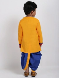 AHHAAAA Boys Casual Angarkha and Dhoti Pant - Yellow, 18 - 24 Months