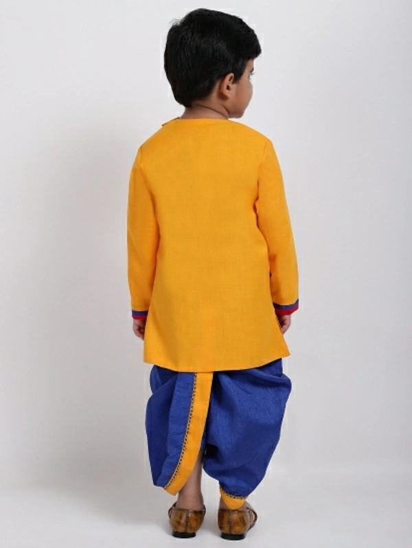 AHHAAAA Boys Casual Angarkha and Dhoti Pant - Yellow, 18 - 24 Months