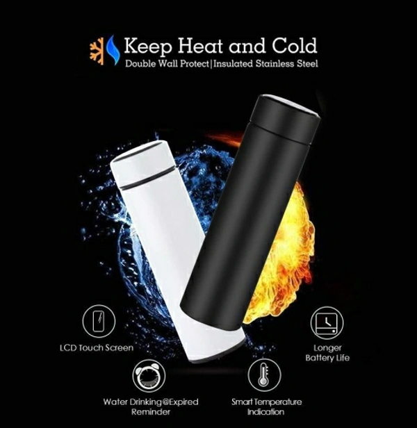curve creation Smart Vacuum Flasks Stainless Steel Water Thermal Bottle LED Temperature Display 500 ml Bottle - Capacity: 500 ml, 7 Days Return Policy, No questions asked.