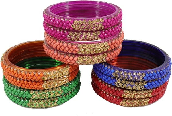 NMII Glass Zircon Bangle Set - 10 Days Return Policy, No questions asked.Hurry, Only 4 left!, 2-4