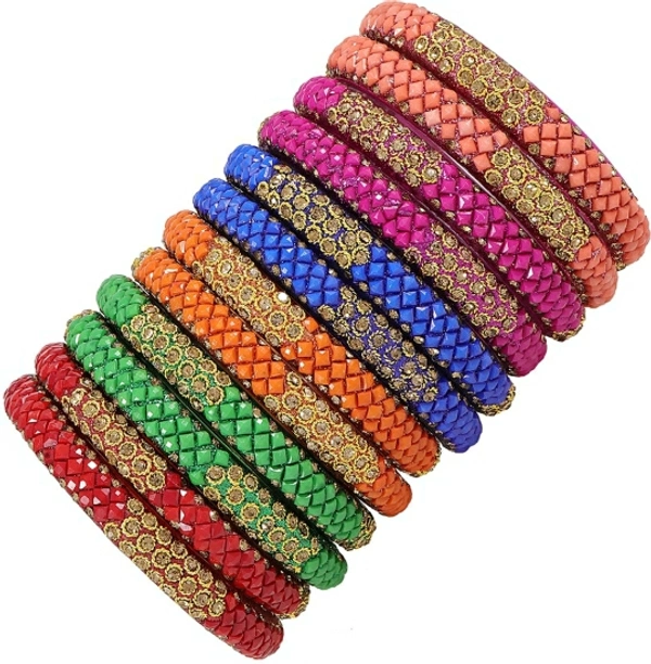 NMII Glass Zircon Bangle Set - 10 Days Return Policy, No questions asked.Hurry, Only 4 left!, 2-6