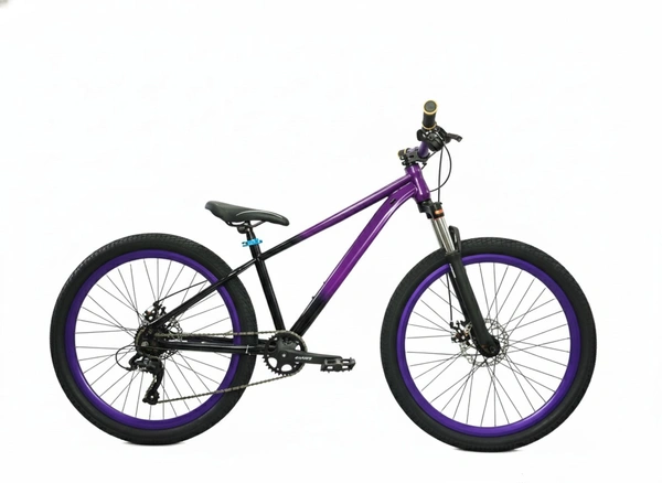 Custom Build mtb stunt cycle purple and black combination with Alloy-steel body