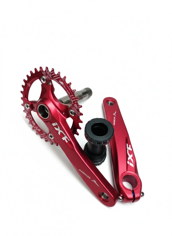 IXF MTB Crankset 104BCD Bike Crank 170mm Snail Chainring Red slick 1 speed (1x )hollowtech