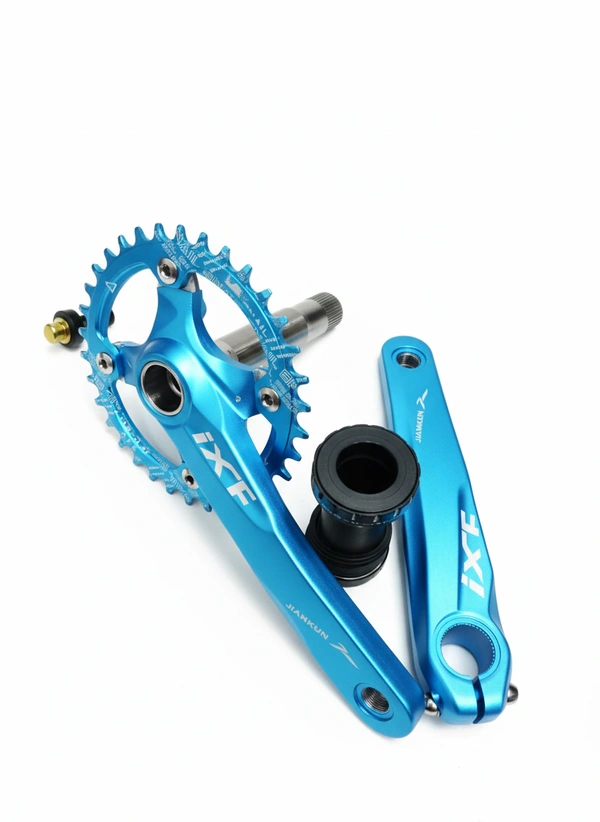 IXF MTB Crankset 104BCD Bike Crank 170mm Snail Chainring  Blue slick 1  speed (1x )hollowtech