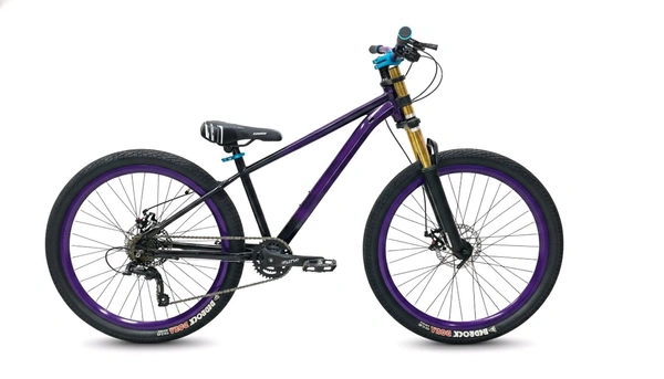 Custom Build mtb stunt cycle purple and black combination with Alloy-steel body