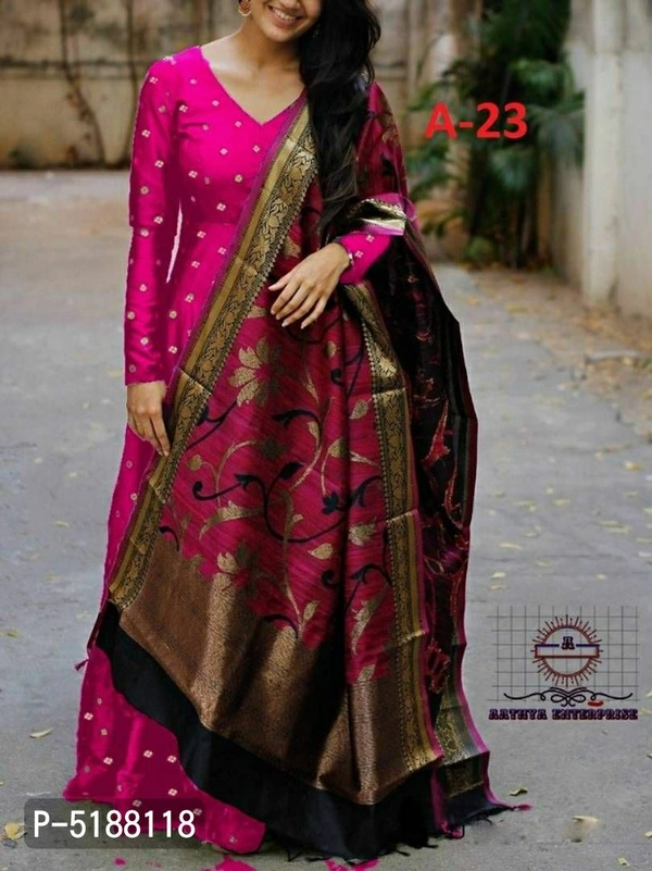 Women Taffeta Silk Anarkali Gow - Within 7 days of delivery. Full refund., S