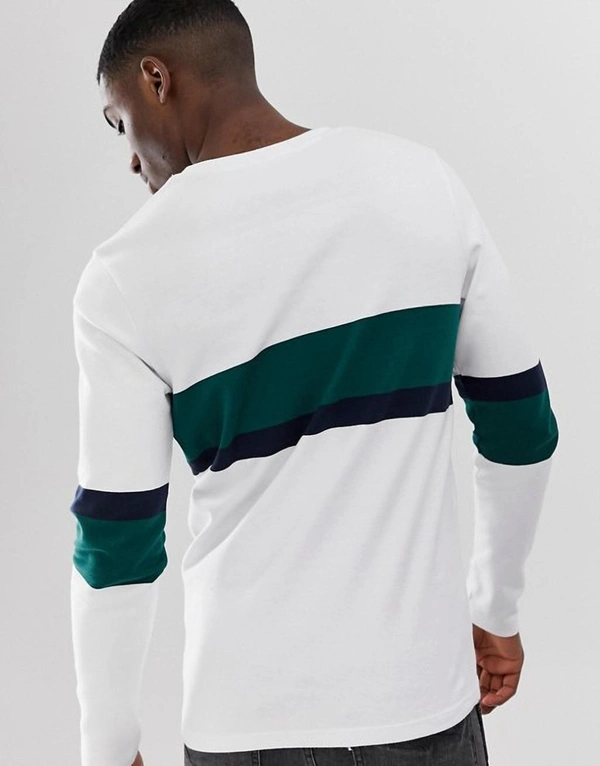 Color Block Men Round Neck T-shirt - cotton, M
