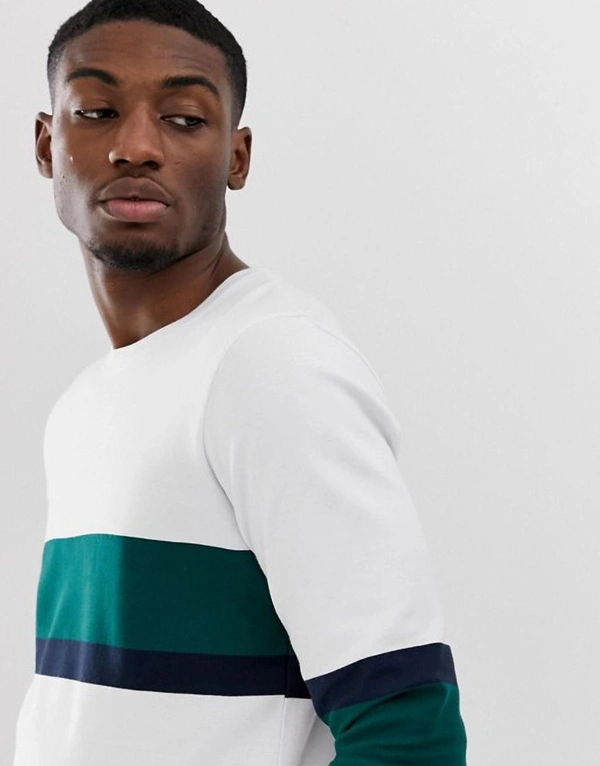 Color Block Men Round Neck T-shirt - cotton, XL