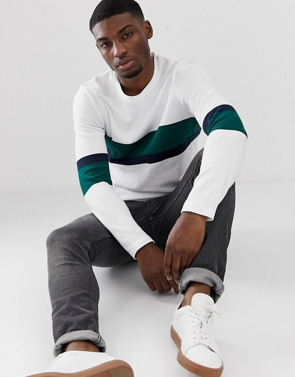 Color Block Men Round Neck T-shirt - cotton, XL