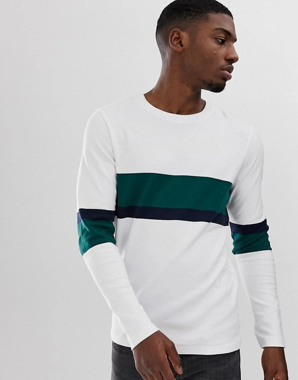 Color Block Men Round Neck T-shirt - cotton, XL