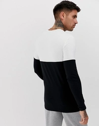 White Black Half & Half Cut & Sew Tshirt-Full - cotton, L