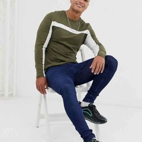 Colour Block Long Sleeve T-shirt - cotton, XL