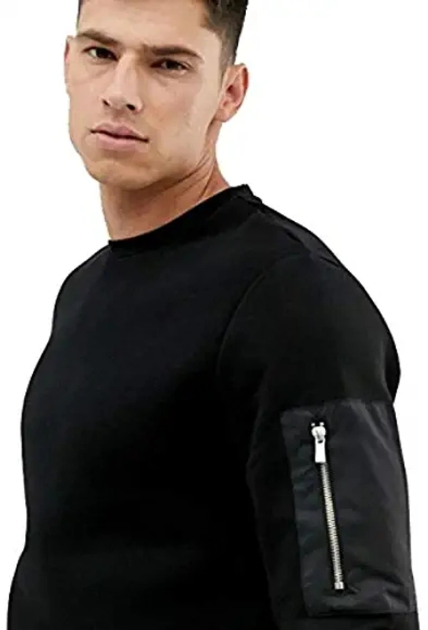 Men's Slim Fit Zip Detail T-Shirt - cotton, S